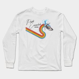 Retro 70s/80s Style Rainbow Surfing Wave Mexico Long Sleeve T-Shirt